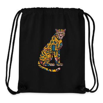 Mosaïque colorée léopard œuvre d’art pour les amoureux des animaux - Sac à cordon recyclé Stanley/Stella - noir - Devant