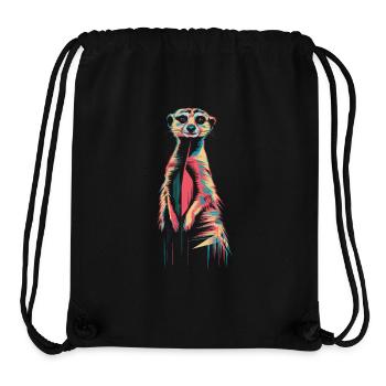 Farbenfrohes Erdmännchen Kunstwerk - Stanley/Stella recycelter Gym Bag - Schwarz - Vorne