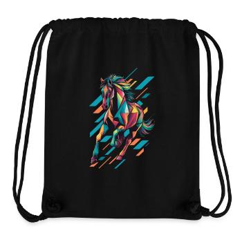 Buntes Geometrisches Pferd Design - Stanley/Stella recycelter Gym Bag - Schwarz - Vorne