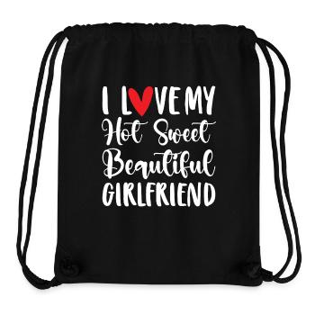 Paare Liebe Herz Freund Geschenkidee Beziehung - Stanley/Stella recycelter Gym Bag - Schwarz - Vorne