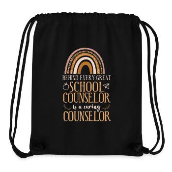 School Counselor Rainbow Behind - Stanley/Stella Recycled Gym Bag - black - Front