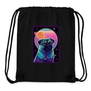 Animal Art Planet Fantasy Artwork: Pug with - Stanley/Stella Recycled Gym Bag - black - Front