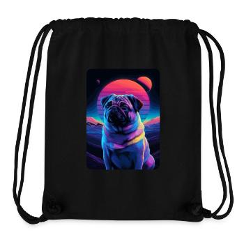 Animal Art Planet Fantasy Artwork Pug - Stanley/Stella Recycled Gym Bag - black - Front