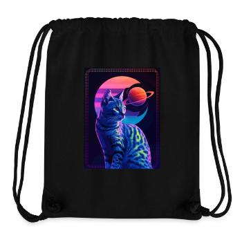Animal Art Planet Fantasy Artwork: Cat in the - Stanley/Stella Recycled Gym Bag - black - Front