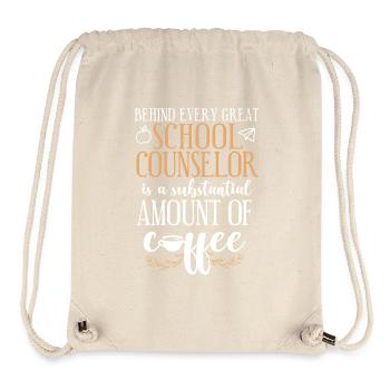 School Counselor Coffee Behind - Stanley/Stella recycelter Gym Bag - Naturweiß - Vorne