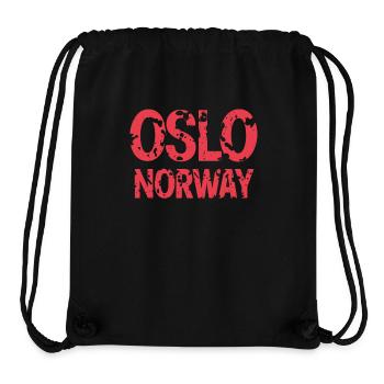 Oslo Norvège Souvenir - Sac à cordon recyclé Stanley/Stella - noir - Devant