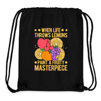 Artiste Peintre Peinture graphique A Fruity Art Cadeaux - Sac à cordon recyclé Stanley/Stella - noir - Devant