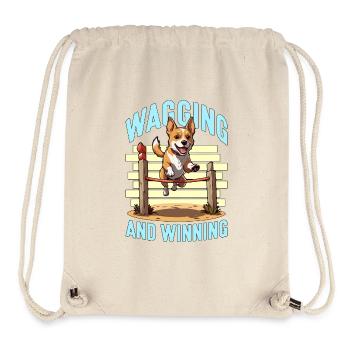 Dog Agility Training Wagging And Winning Dog Sport - Stanley/Stella recycelter Gym Bag - Naturweiß - Vorne