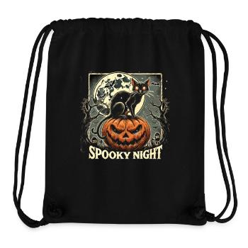 Halloween - « Spooky Pumpkin Night » - Sac à cordon recyclé Stanley/Stella - noir - Devant