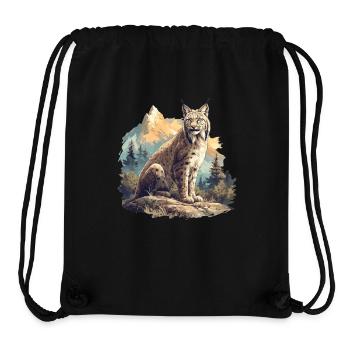 Lynx Luchse Luchs - Sac à cordon recyclé Stanley/Stella - noir - Devant