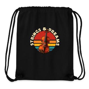 Fiddle Strings & Dreams Musical Instrument Lover - Stanley/Stella Recycled Gym Bag - black - Front
