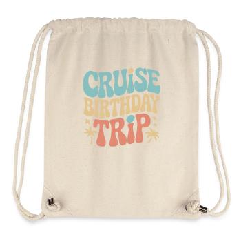 Cruise Birthday Trip Colorful Retro Design - Stanley/Stella Recycled Gym Bag - natural - Front