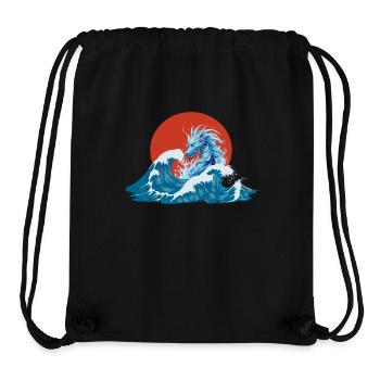 Back Print Japanese Dragon Blue China Asia - Stanley/Stella Recycled Gym Bag - black - Front