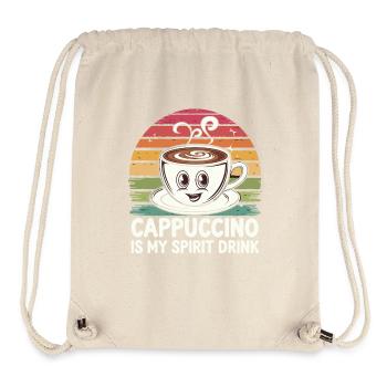 Le cappuccino est ma boisson spiritueuse rétro - Sac à cordon recyclé Stanley/Stella - blanc naturel - Devant
