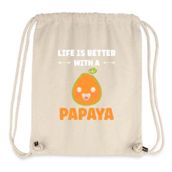 Papaya - Stanley/Stella recycelter Gym Bag - Naturweiß - Vorne
