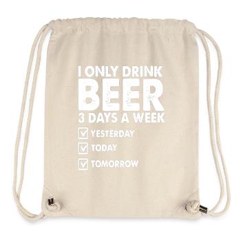 Je ne bois de la bière que 3 jours par semaine - Sac à cordon recyclé Stanley/Stella - blanc naturel - Devant