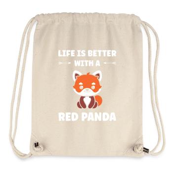 Panda roux - Sac à cordon recyclé Stanley/Stella - blanc naturel - Devant