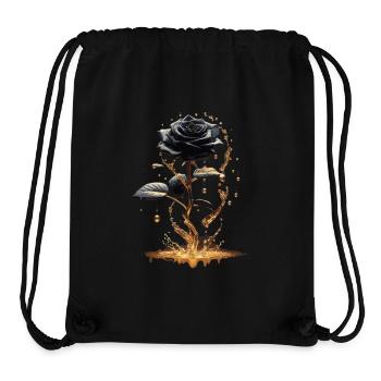 Schwarze Rose im Goldglanz - Stanley/Stella recycelter Gym Bag - Schwarz - Vorne