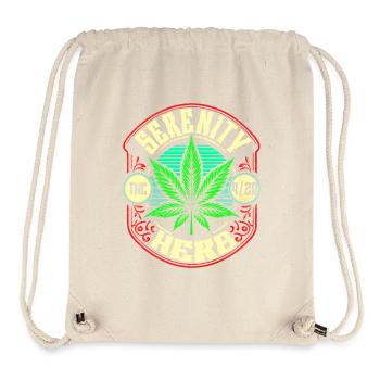 Serenity Herb 4/20 THC Rétro Vintage Cannabis - Sac à cordon recyclé Stanley/Stella - blanc naturel - Devant