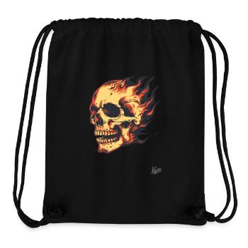 Brennender Totenkopf - Stanley/Stella recycelter Gym Bag - Schwarz - Vorne