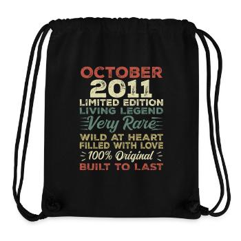 2011 Oktober 2011 Geburtstag Oktober 2011 Original - Stanley/Stella recycelter Gym Bag - Schwarz - Vorne