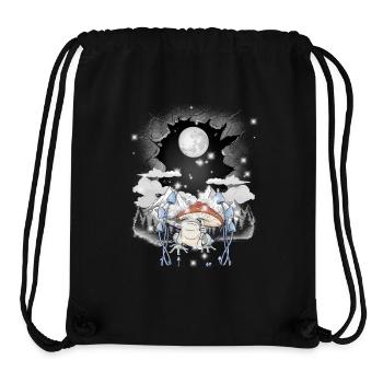 Frog Frogs Moon Nature Mushrooms Autumn Mountain - Stanley/Stella Recycled Gym Bag - black - Front