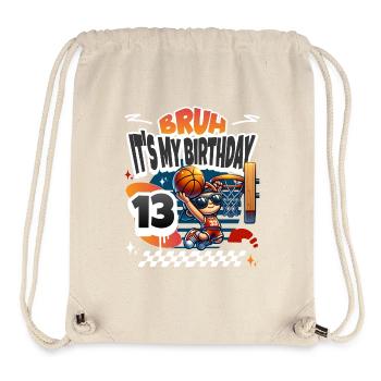 Basketball 13th Birthday - Stanley/Stella Recycled Gym Bag - natural - Front