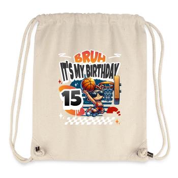 Basketball 15th Birthday - Stanley/Stella Recycled Gym Bag - natural - Front