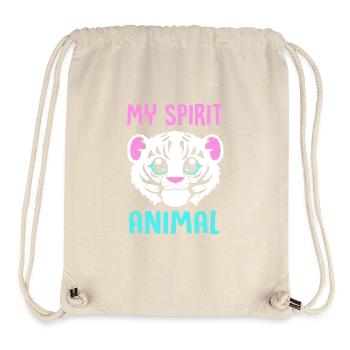 Weißer Tiger - Stanley/Stella recycelter Gym Bag - Naturweiß - Vorne