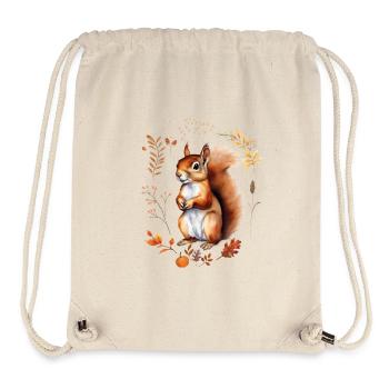 Herbstliches Eichhörnchen Design bunte Blätter - Stanley/Stella recycelter Gym Bag - Naturweiß - Vorne