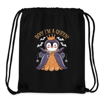 Penguin Halloween Boo! I'm a queen - Stanley/Stella Recycled Gym Bag - black - Front
