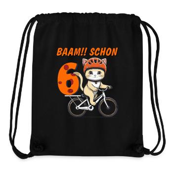 VÉLO CHAT BAAM !! DÉJÀ SIX - Sac à cordon recyclé Stanley/Stella - noir - Devant