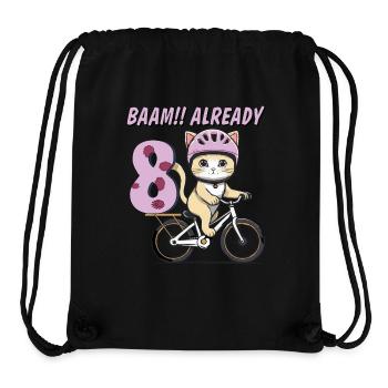 VÉLO CHAT BAAM !! DÉJÀ HUIT - Sac à cordon recyclé Stanley/Stella - noir - Devant
