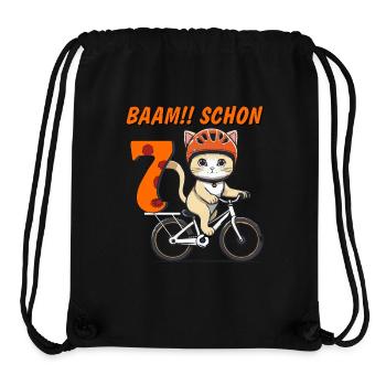 VÉLO CHAT BAAM !! DÉJÀ SEPT - Sac à cordon recyclé Stanley/Stella - noir - Devant