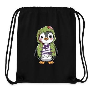 Pingouin zombie mignon pour Halloween - Sac à cordon recyclé Stanley/Stella - noir - Devant