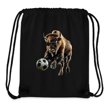Bison - Stanley/Stella recycelter Gym Bag - Schwarz - Vorne