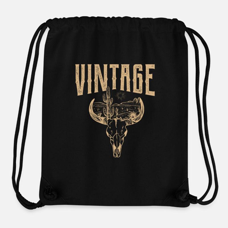 Vintage Skull – Timeless Edge - Stanley/Stella recycelter Gym Bag - Schwarz
