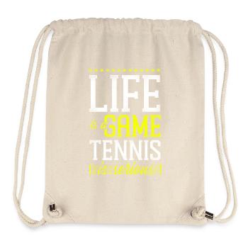 Drôle de joueur de tennis raquette la vie est - Sac à cordon recyclé Stanley/Stella - blanc naturel - Devant