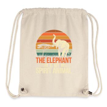 L’éléphant est mon animal de pouvoir - Sac à cordon recyclé Stanley/Stella - blanc naturel - Devant