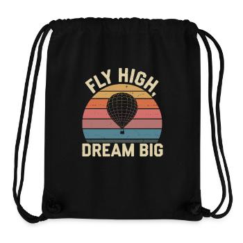 Fly High Dream Big Hot Air Balloon Inspiration - Sac à cordon recyclé Stanley/Stella - noir - Devant