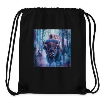Bison - Stanley/Stella recycelter Gym Bag - Schwarz - Vorne