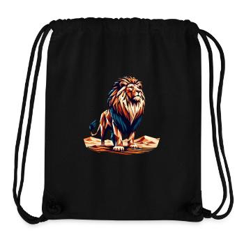Polygone Lion Design Puissant Oeuvre d’Animal - Sac à cordon recyclé Stanley/Stella - noir - Devant