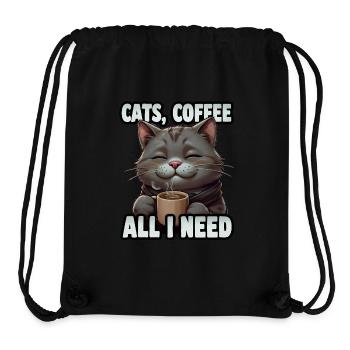 Lustiges Katze Kunst Katzenbesitzer Katzen Kaffee - Stanley/Stella recycelter Gym Bag - Schwarz - Vorne