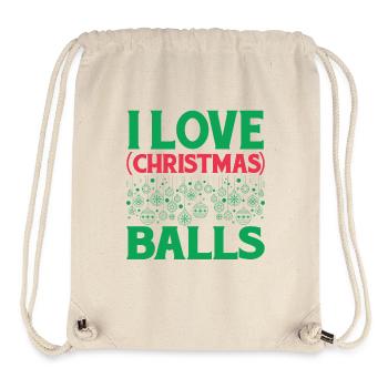 I Love Christmas Balls - Stanley/Stella Recycled Gym Bag - natural - Front