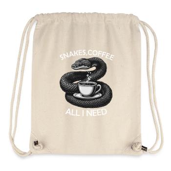 Funny Snake Art Snake Coffee Reptiles - Stanley/Stella Recycled Gym Bag - natural - Front