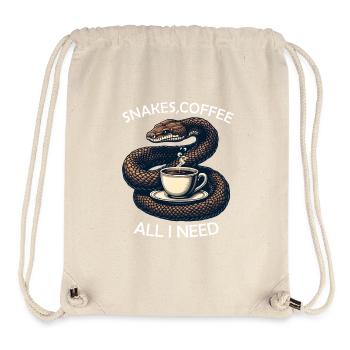 Lustiges Schlangen Kunst Schlange Kaffee Reptilien - Stanley/Stella recycelter Gym Bag - Naturweiß - Vorne