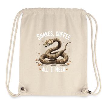 Lustiges Schlangen Kunst Schlange Kaffee Reptilien - Stanley/Stella recycelter Gym Bag - Naturweiß - Vorne
