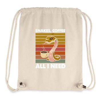 Lustiges Schlangen Kunst Schlange Kaffee Reptilien - Stanley/Stella recycelter Gym Bag - Naturweiß - Vorne