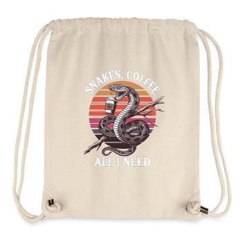Lustiges Schlangen Kunst Schlange Kaffee Reptilien - Stanley/Stella recycelter Gym Bag - Naturweiß - Vorne
