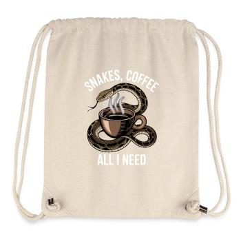 Lustiges Schlangen Kunst Schlange Kaffee Reptilien - Stanley/Stella recycelter Gym Bag - Naturweiß - Vorne